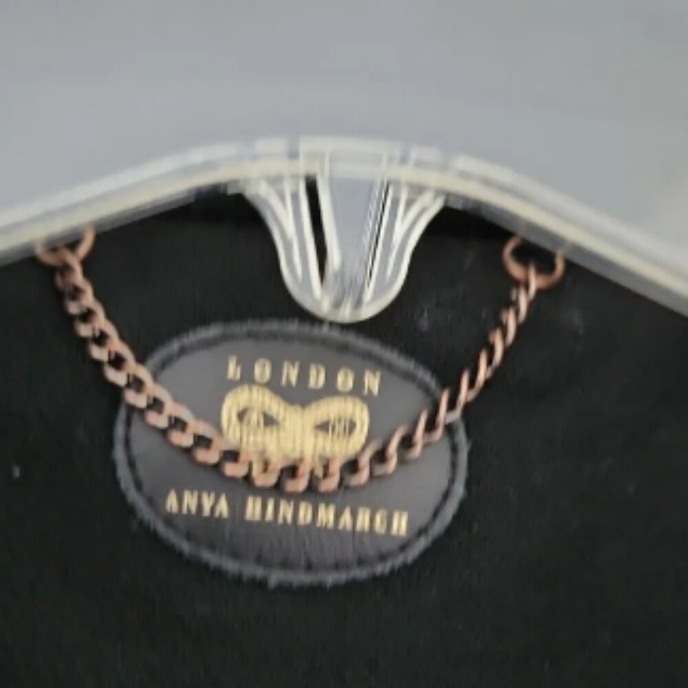 ANYA HINDMARCH | Short Wool Jacket Silk Lining Black Sz L - Picture 4 of 7
